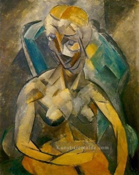  13 - Frau nackte Assise dans un fauteuil 1913 kubist Pablo Picasso